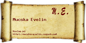 Mucska Evelin névjegykártya